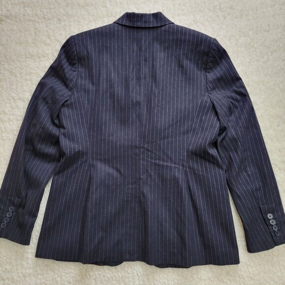 Liz Claiborne‎ Blazer Sportcoat Womens Size 10 Blue Pinstriped Blended Materials - Picture 5 of 10